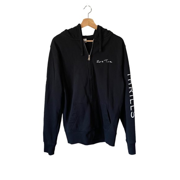 Sam Smith 2018 Thrills Tour Black Zip Up Hoodie Sweatshirt Size Large Unisex - Picture 2 of 10
